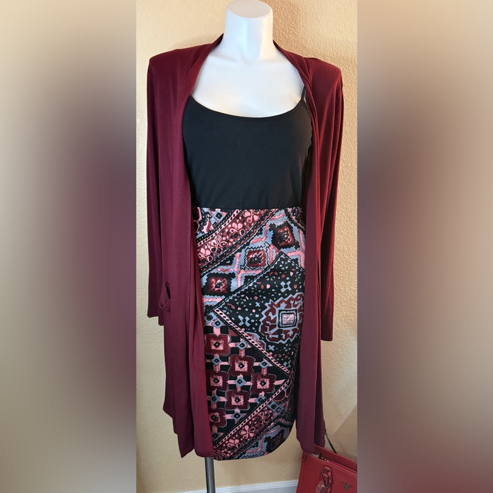 Ashley Stewart Pink and Black Animal Print Skirt - Picture 4 of 6